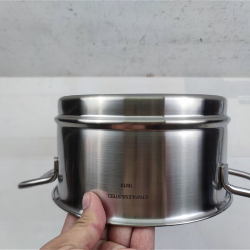 少见出口单加深18-10不锈钢蒸笼蒸格蒸架蒸篦带把手18CM