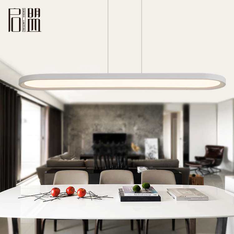 LED吊灯办公室灯具照明吊线灯现代简约餐厅长条铝材吊灯工程