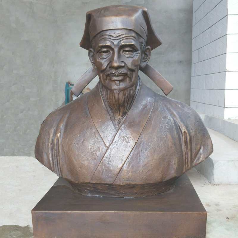厂家供应 铸铜人物朱熹半身像 近现代名人胸像铜像 博物馆铜雕塑