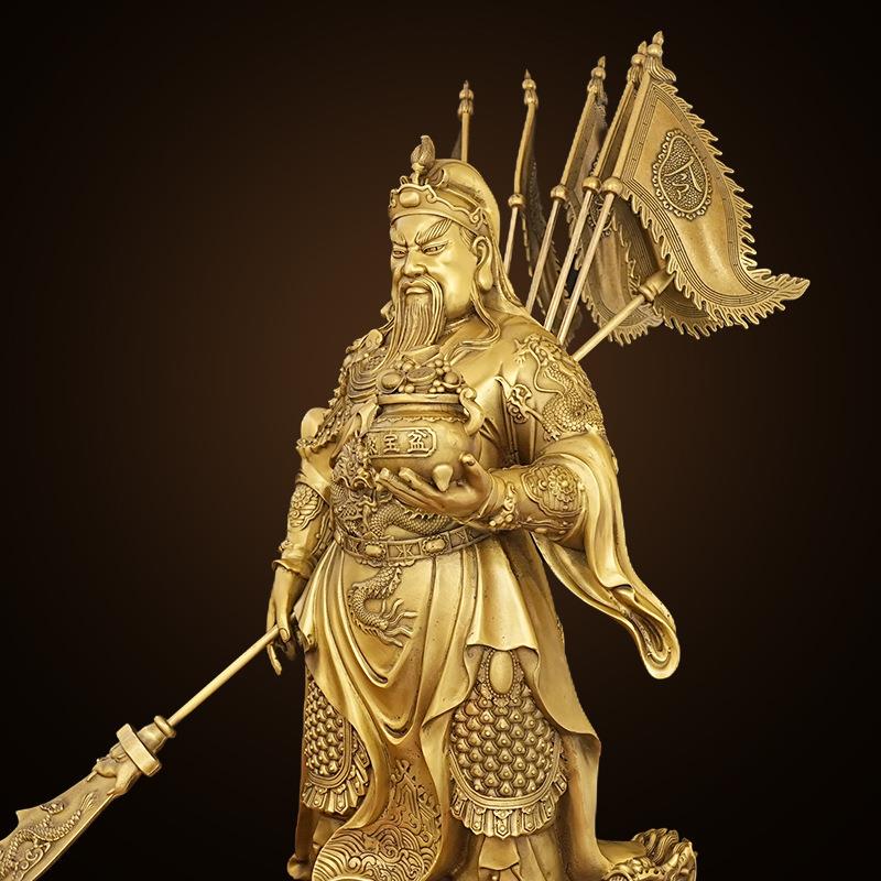 大号铜关公武财神铜像关二爷像家居公司关帝圣君神像铜摆件