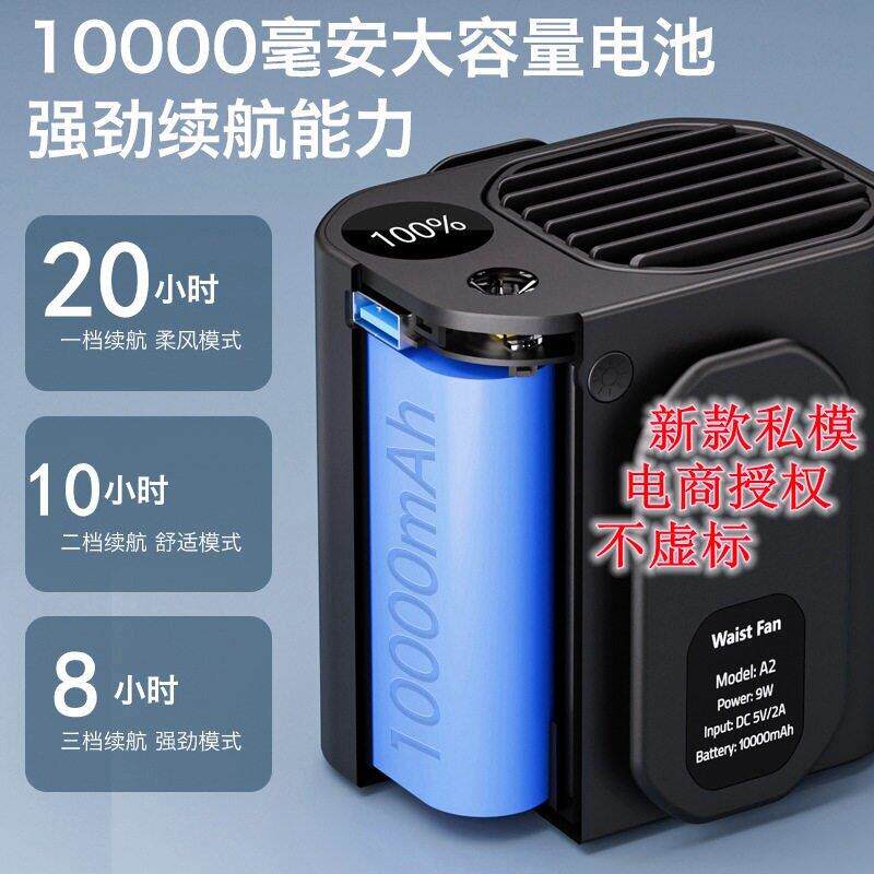 新挂款腰风扇夏天户携外工地温野外便式A2\/S2随身挂脖迷你小风扇