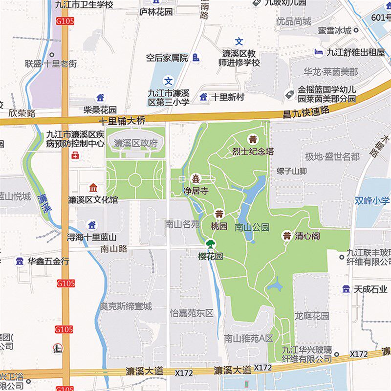 2026新款九江市城区地图办公室挂图高清防水墙壁装饰实物推荐定制