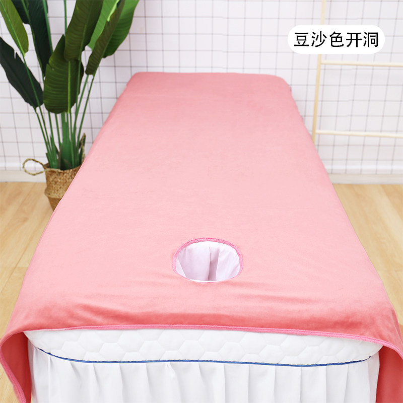 春秋冬季保暖珊瑚绒开洞床单绒面按摩推拿床单美容院专用水晶绒图片