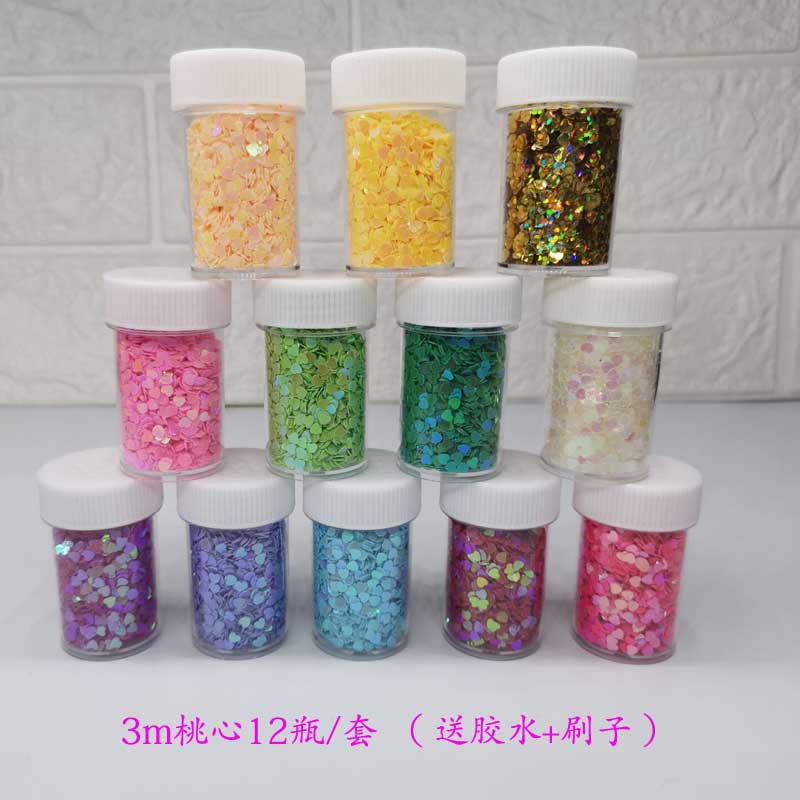 包邮12瓶装金粉闪粉闪光粉亮片儿童画画手工制作材料金葱粉金银粉