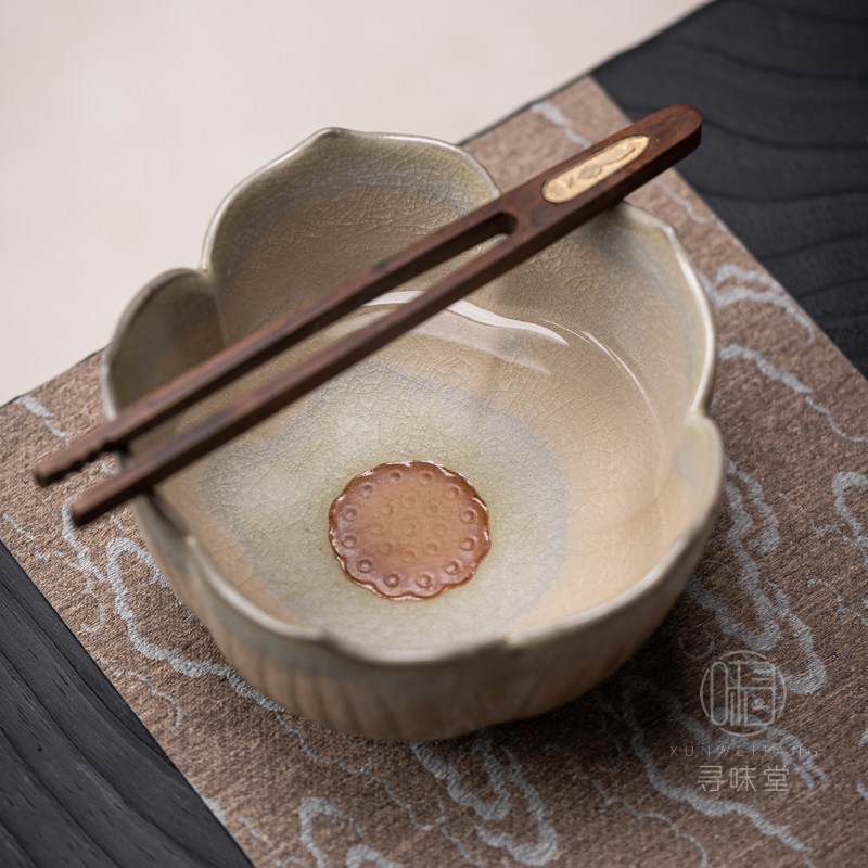 冰花釉莲花茶洗茶缸开片陶瓷杯洗冰裂纹茶水盂中式家用功夫茶具