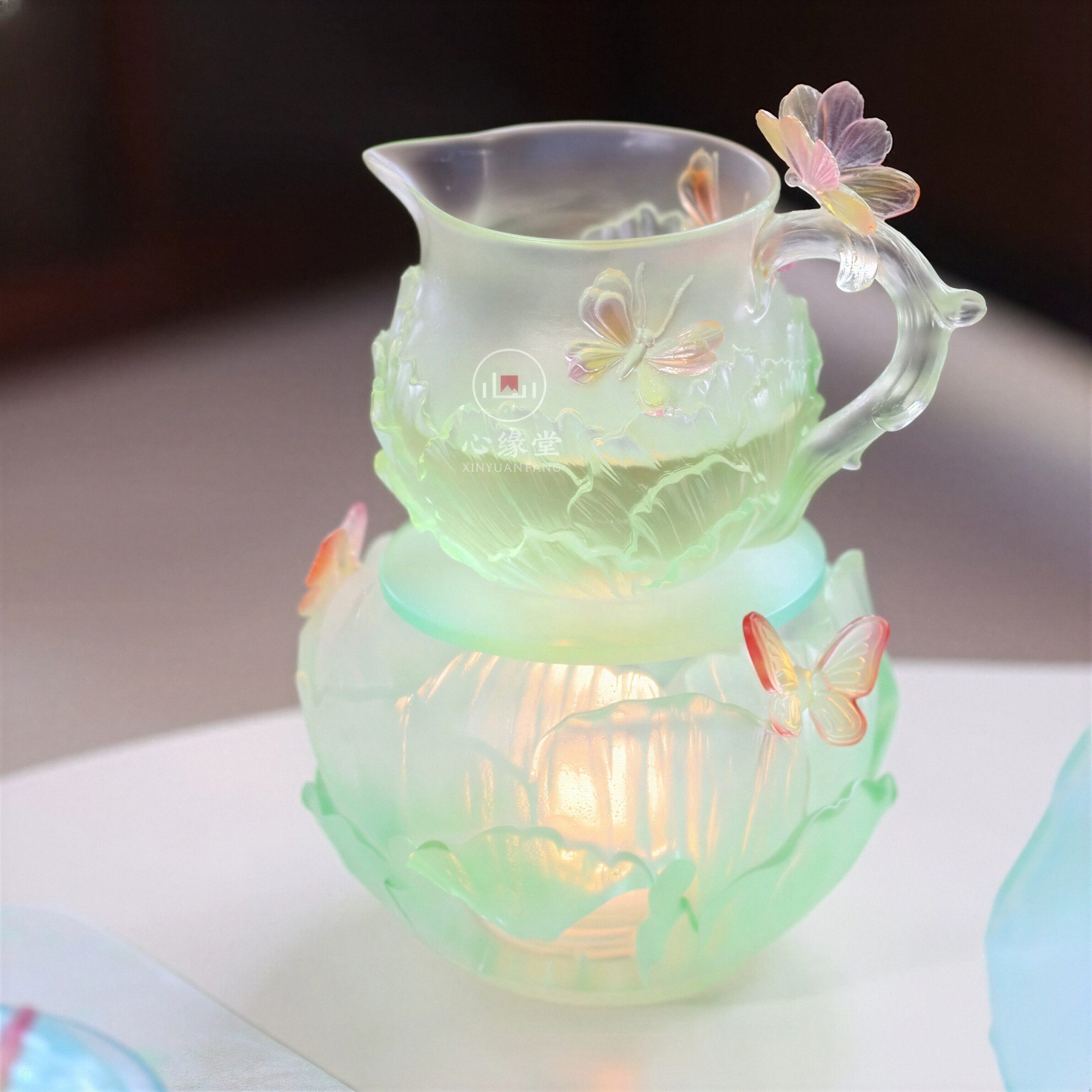 千音心缘堂蝶恋花古法琉璃温茶炉