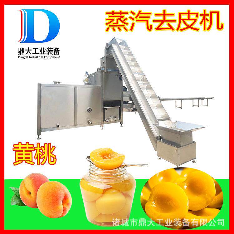 黄桃蒸汽去皮机 罐头加工剥皮机 速冻黄桃瓣 加工设备 鼎大工业