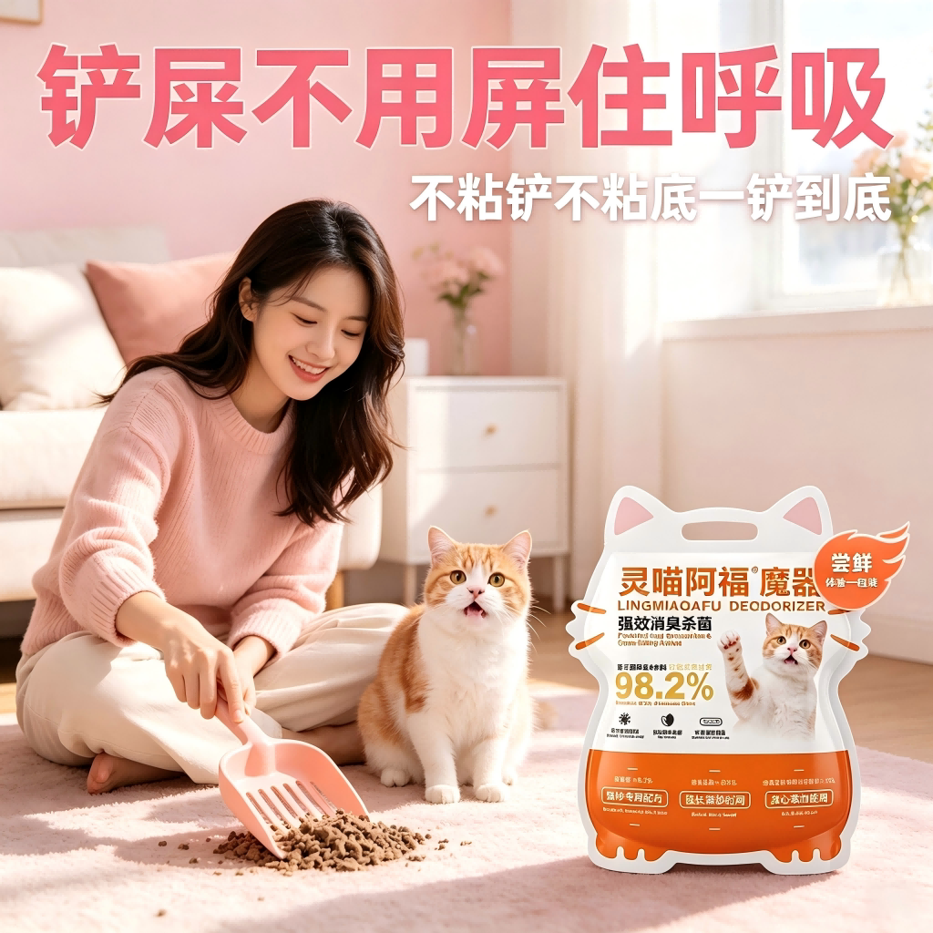 租房小户型养猫除臭神器 灵喵阿福猫砂伴侣告别尿骚客人敢串门