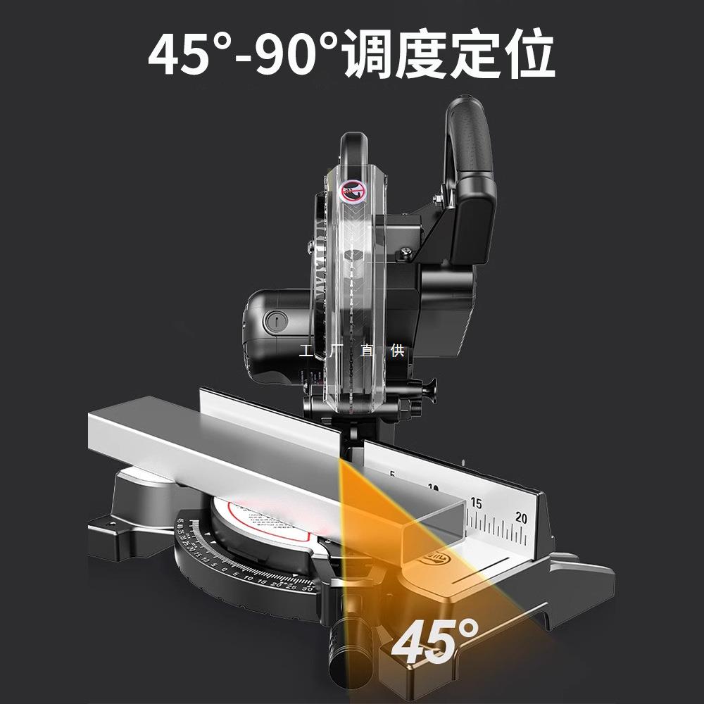 高精度锯铝机铝合金木铝材多功能切角机45度小型切割机斜切锯10寸图片