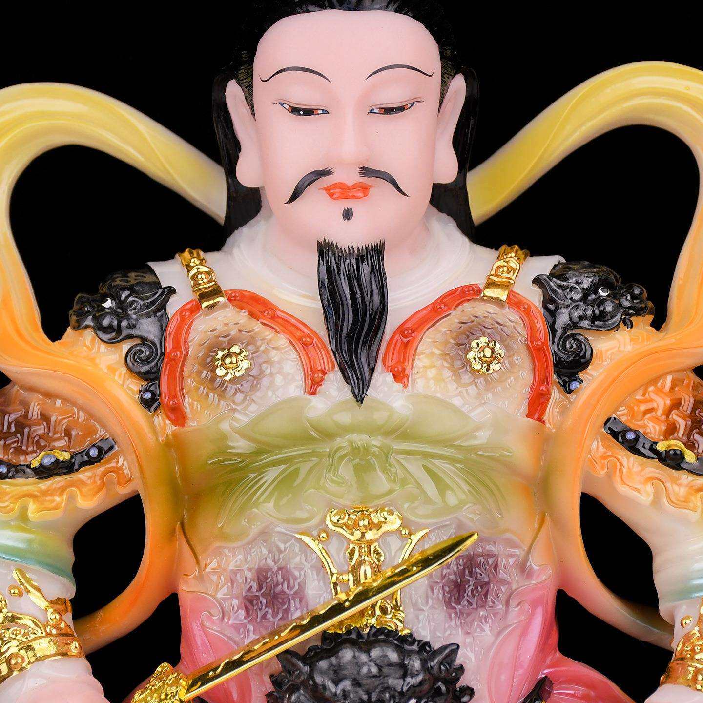 汉白玉真武大帝玄天上帝武当山北极真君九天荡魔天尊神像供奉摆件