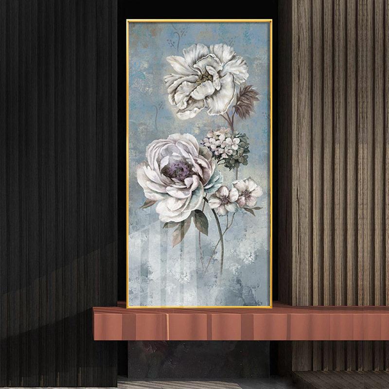 盈浩现绚烂花卉档大气玄关水晶画入户温馨酒店走廊墙壁挂画