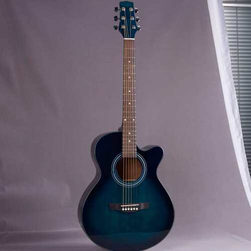 40寸斯蒂勒民谣吉他 云杉沙比利粉色蓝色木吉他亮光A桶guitar厂家