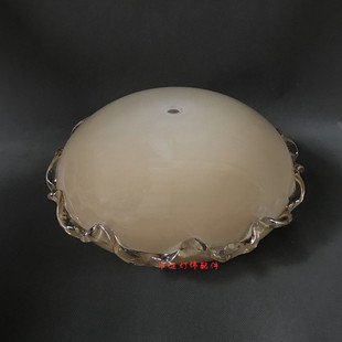 灯具配件电镀花边吊灯小孔玻璃底罩配件欧式水晶吊灯底锅玻璃灯罩