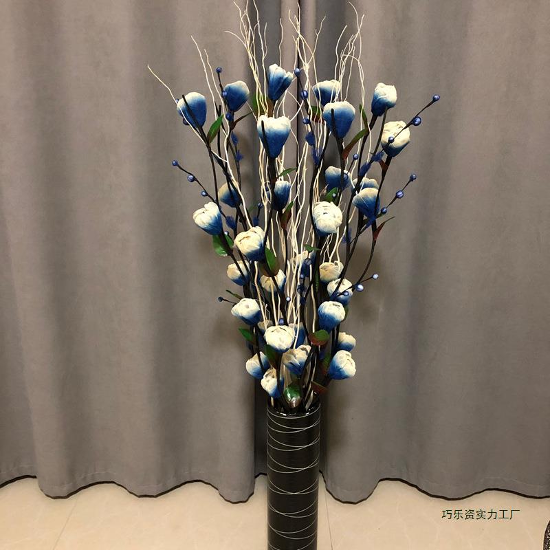 叶脉落地花客厅花艺玫瑰干花室内装饰花瓶套装花束插花摆件