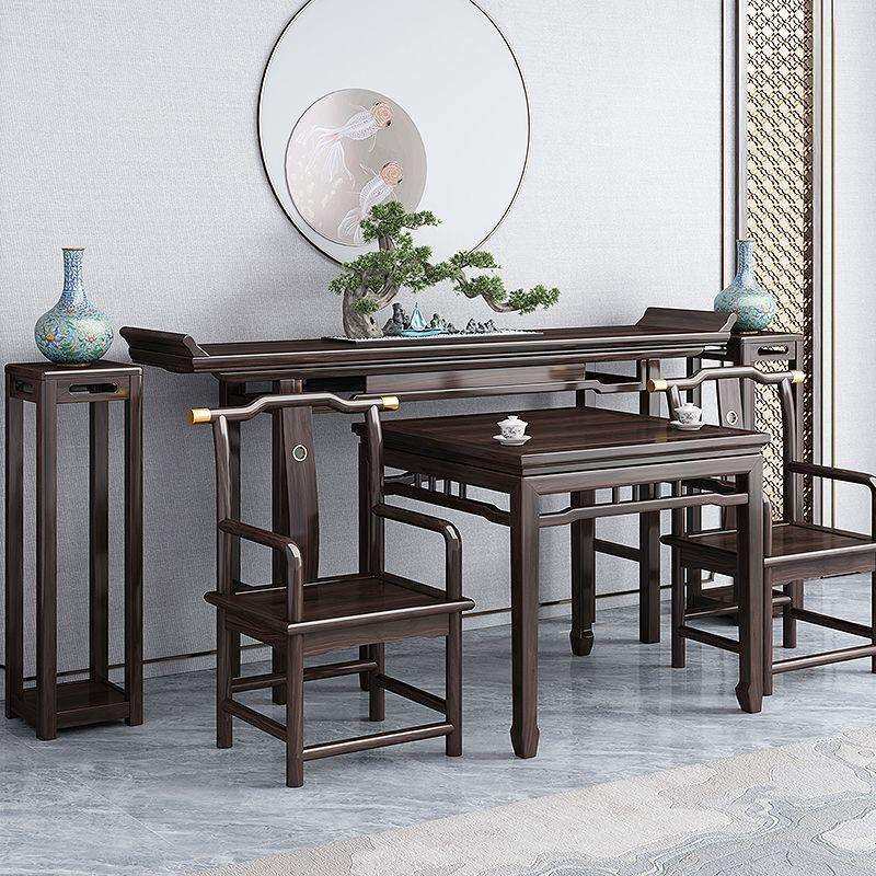 新中式中堂六件套实木明式条案农村堂屋供奉桌佛台简约翘头桌神台