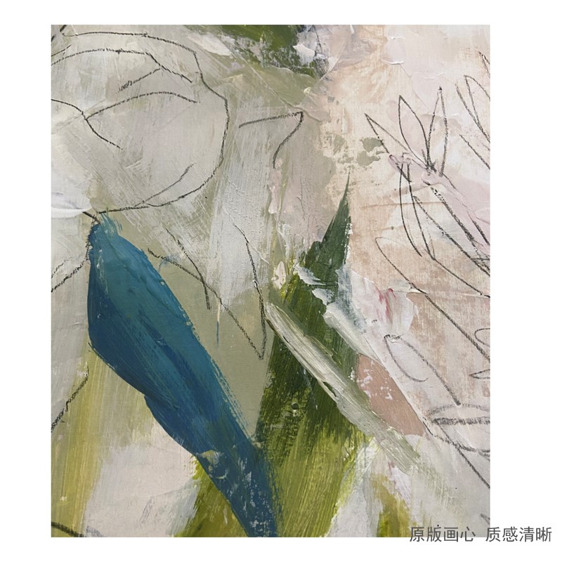 ART美式玄关装饰画竖版法式轻奢高级感走廊尽头背景壁挂画牡丹花