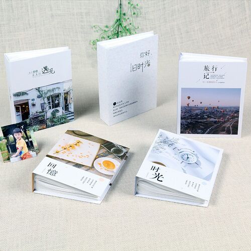 新款塑封5寸相册本100张影集拍立得相片集插页儿童纪念册相册薄