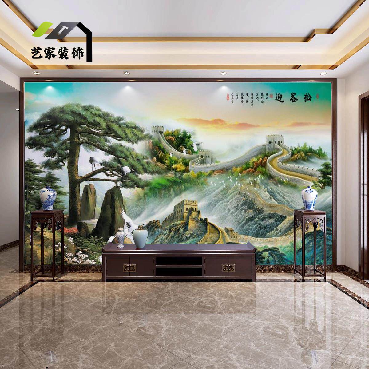 迎客碳晶板竹木纤维集成墙板电视NQF背景客松厅护墙装墙饰板办公