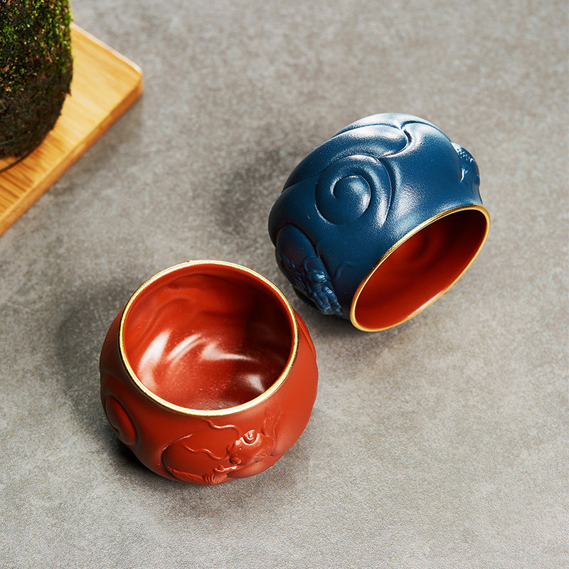 宜兴紫砂主人杯品茗杯中式小茶杯茶盅茶盏套装陶瓷功夫茶具茶道杯