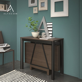 实木抽拉餐桌伸缩多功能变形省空间小户型可折叠拉伸饭桌靠墙家用