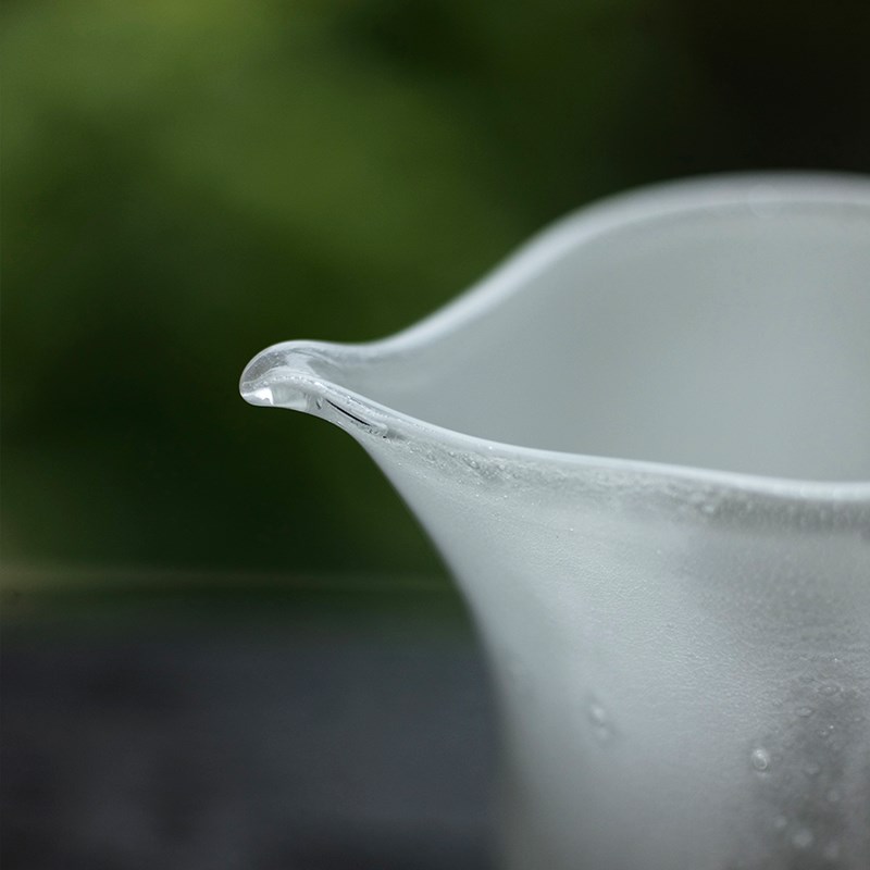 太初莲花堂 王沁白纯公道杯玻璃美玉质感 景德镇泡茶分茶器单个