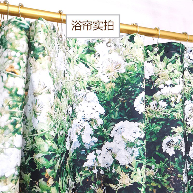 欧式风景图防水防霉加厚浴帘浴室隔断帘窗帘可定制尺寸可做全遮光