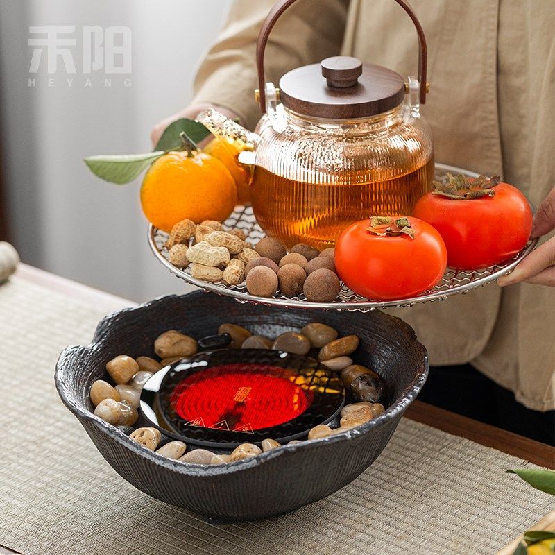 禾阳 冬天围炉煮茶电陶炉新款煮茶器家用室内全套电炉茶壶煮茶炉