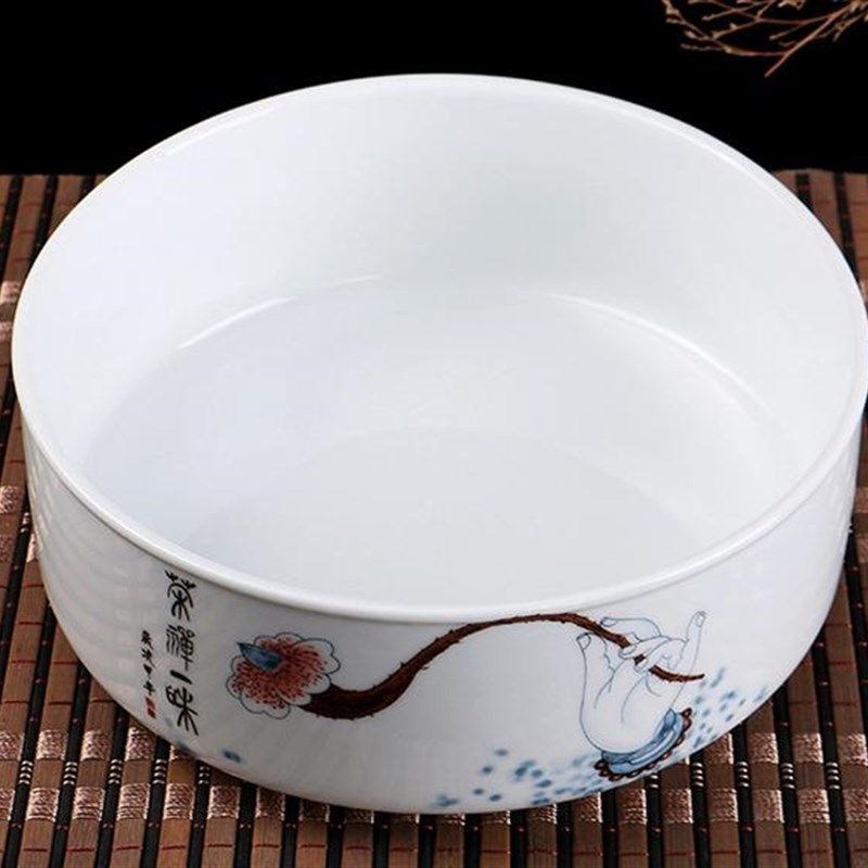 茶室陶瓷时尚烟灰茶渣废水缸超大特大25厘米 家用客厅 圆形垃圾缸