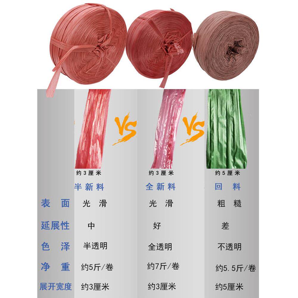 撕膜包装带绳TSP子塑料捆扎绳打捆绑带尼包龙裂扎口绳结束草带包