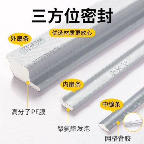 推拉窗密封条塑钢窗户挡风神器缝隙填充冬季防风保暖临街静音胶条