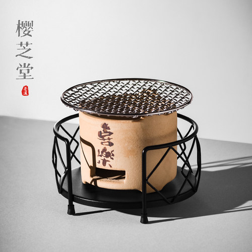 喜乐炭炉围炉煮茶套装明火煮茶炉茶壶茶室用小火炉电陶炉煮水壶