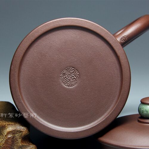 宜兴紫砂杯茶具名家纯全手工刻绘水杯茶杯子紫泥520CC金镶玉盖杯