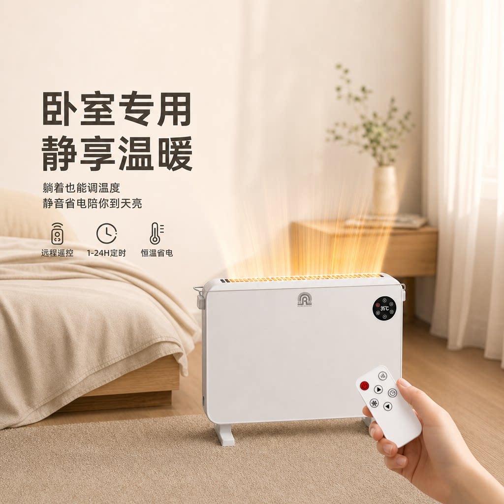 容声取暖器家用卧室静音恒温欧式快热炉遥控定时速热节能暖风机