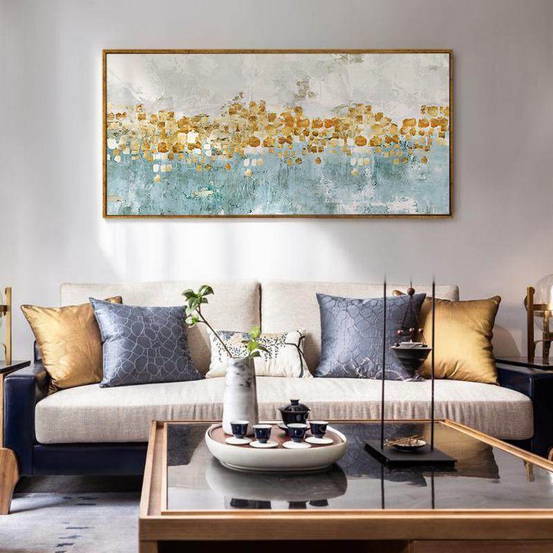 组合三联客厅装饰画风景现代简约卧室床头挂画背景墙手绘油画定制