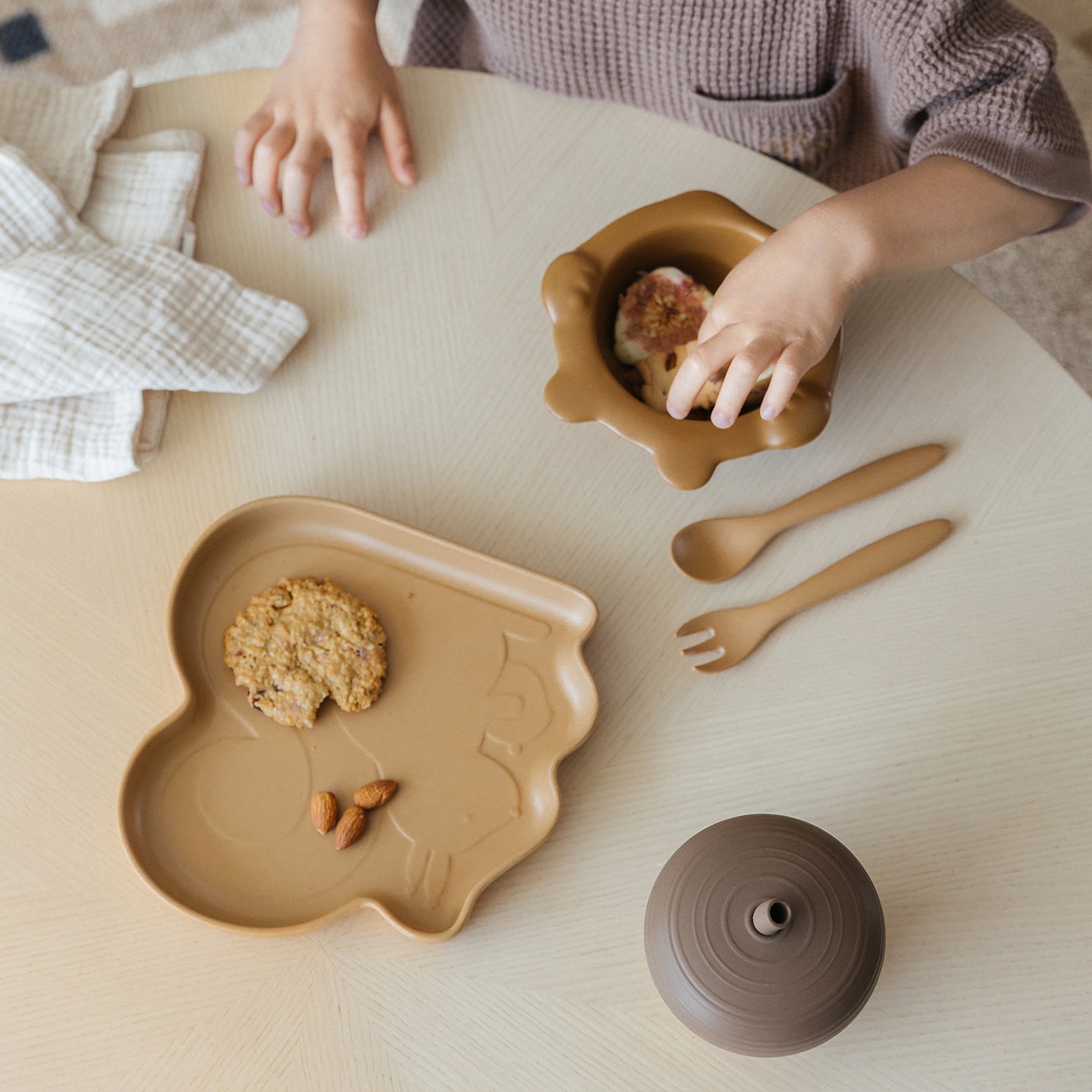 ZICCO儿童餐具套装宝宝辅食碗盘杯子叉子勺子耐热耐摔圣诞节礼物