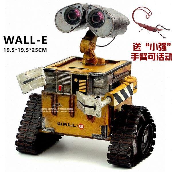 WALL-E机器人瓦力复古铁艺模型装饰摆设铁皮创意工艺品储钱罐礼物