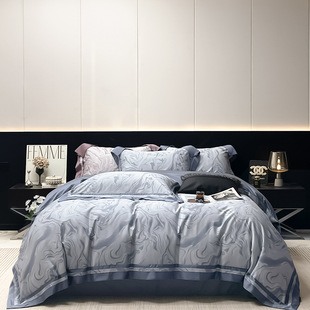 A类贡缎长绒棉四件套全棉纯棉床单被套夹棉床盖床笠高端床上用品4