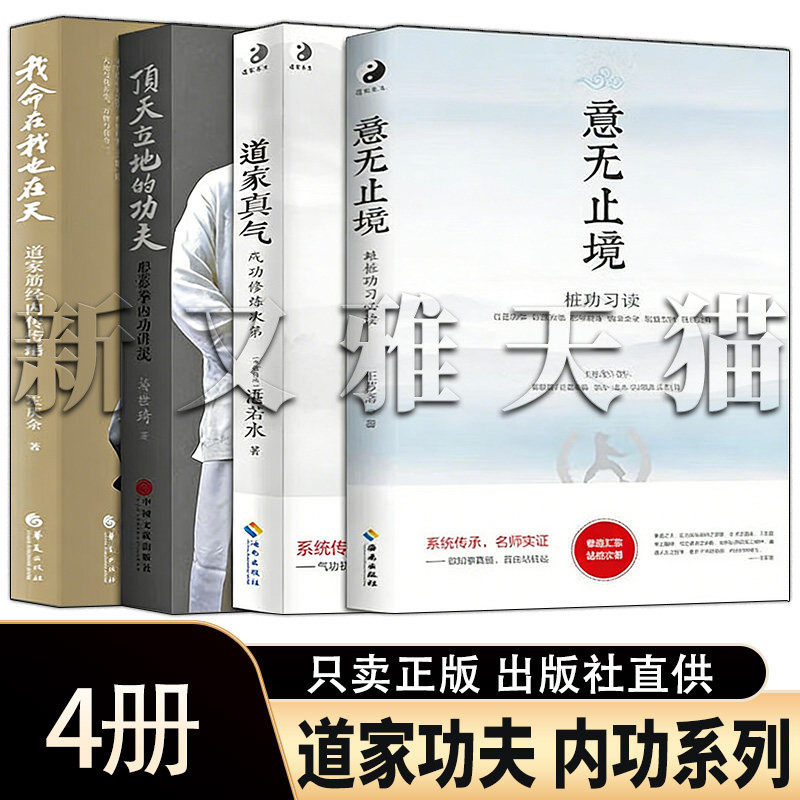道家功夫内功类书籍全套 4 册正版 我命在我也在天顶天立地的功夫道家真气意无止境 站桩形意拳气功修炼秘籍