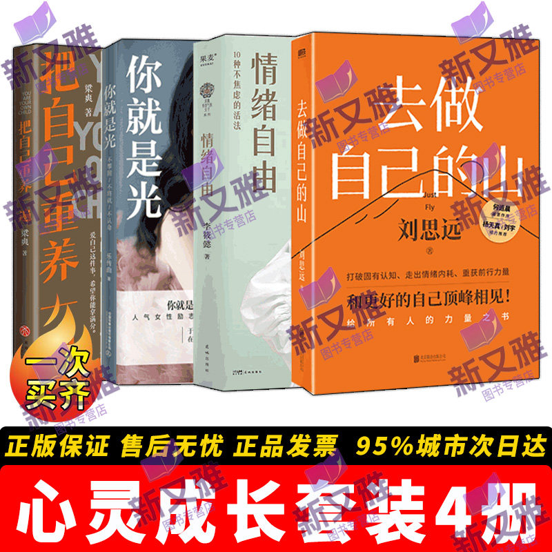 心灵成长套装4册 去做自己的山 你就是光 把自己重养一遍 情绪自由 刘思远李筱懿梁爽乐传曲曲大女人写给所有人的力量之书