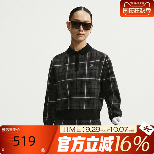 NIKE耐克女子冬AS NK FF PLAID LS运动休闲长袖T恤IQ2694-010