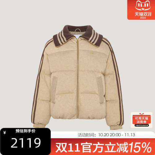 adidas阿迪达斯三叶草女子冬KNITTED DOWN运动休闲羽绒服KX6904