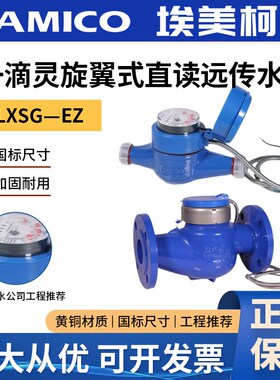宁波埃美柯485MBUS智能远传水表法兰工业大口径光电直读远程抄表