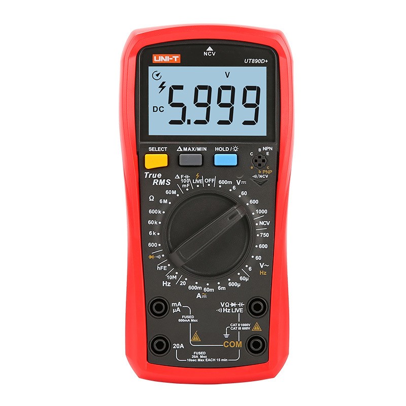 优利德数显式万用表UT890D+数字多功能表测电压电流表电容