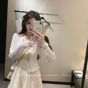 舒适透气百搭羊毛防晒微收腰针织开衫 甜茶夏日 女 懒懒llan 你