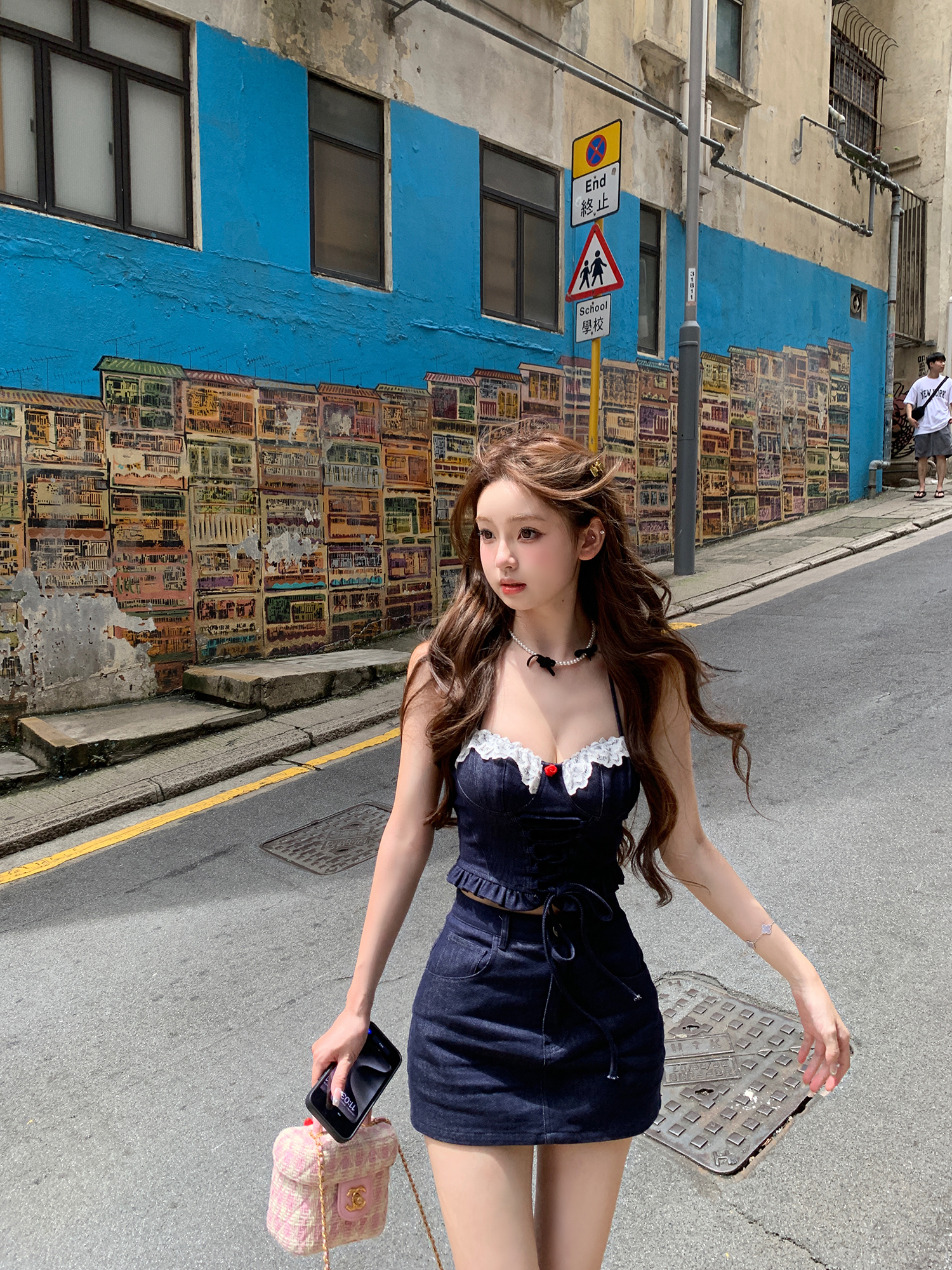 你的懒懒llan美式娇憨牛仔套装