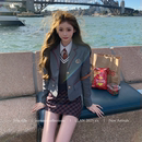 学院风制服西装 悉尼日记 马甲 衬衫 女 你 半裙套装 懒懒llan