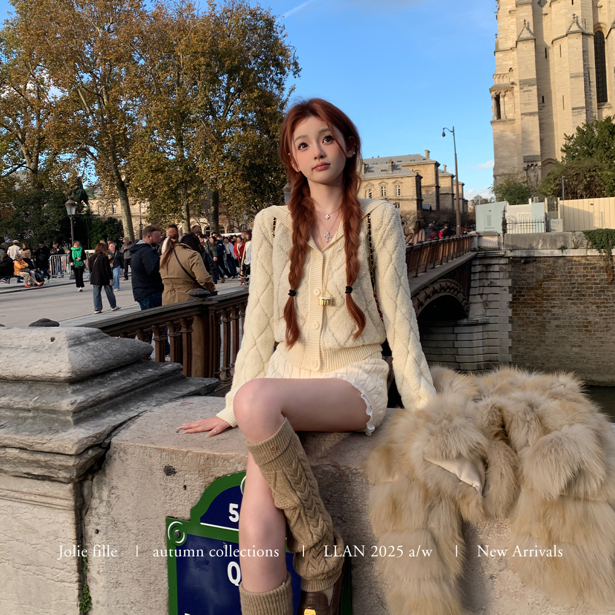 你的懒懒llan海军领羊毛毛衣女