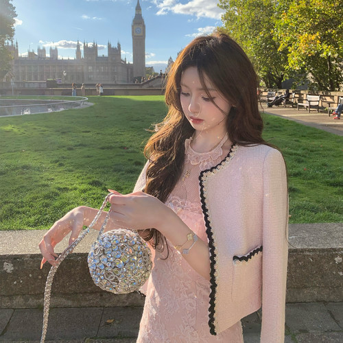 你的懒懒llan粗花呢羊毛小香外套