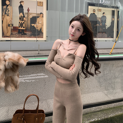 你的懒懒llan东京松弛线针织套装