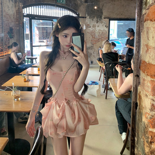 你的懒懒llan【仙品花枝】一裙多穿花瓣褶皱立体花朵碎花连衣裙女